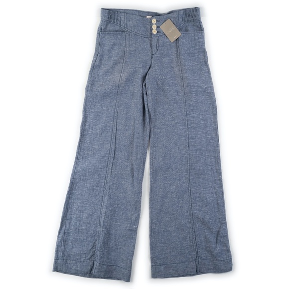 Anthropologie Pants - NEW Anthropologie Cidra 100% Linen wide leg pants size 6